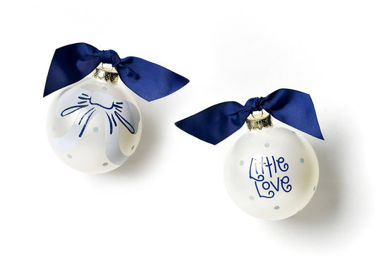 Glass Ornament | Little Love Blue Bow