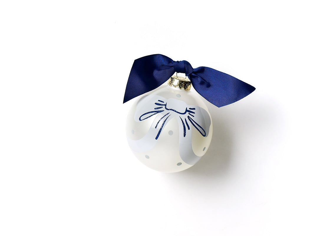 Glass Ornament | Little Love Blue Bow