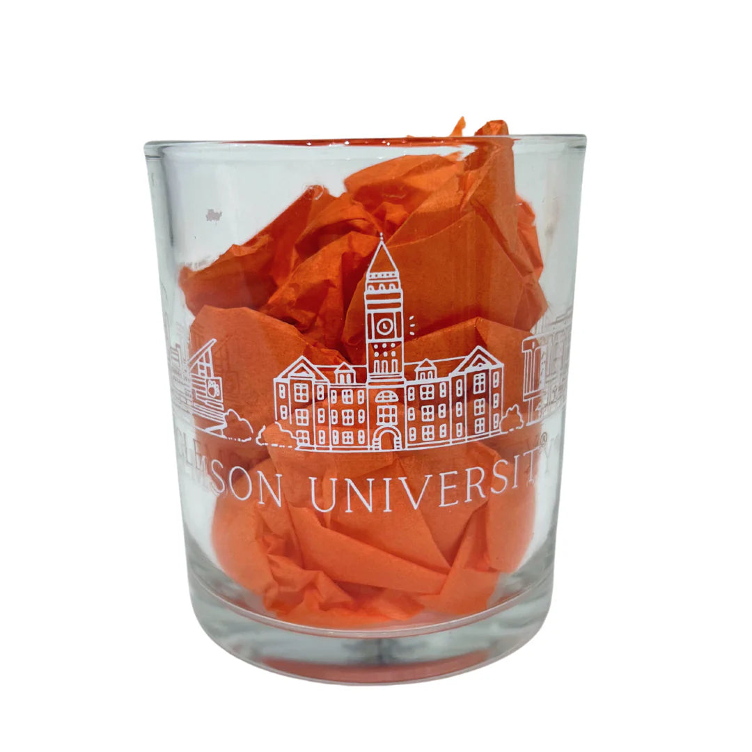 Double Old Fashioned Glass | Clemson Skyline