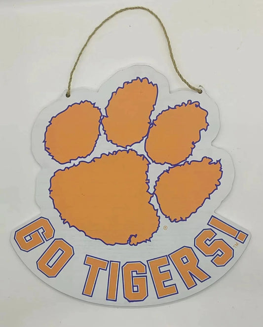 Wooden Door Hanger | Clemson Logo