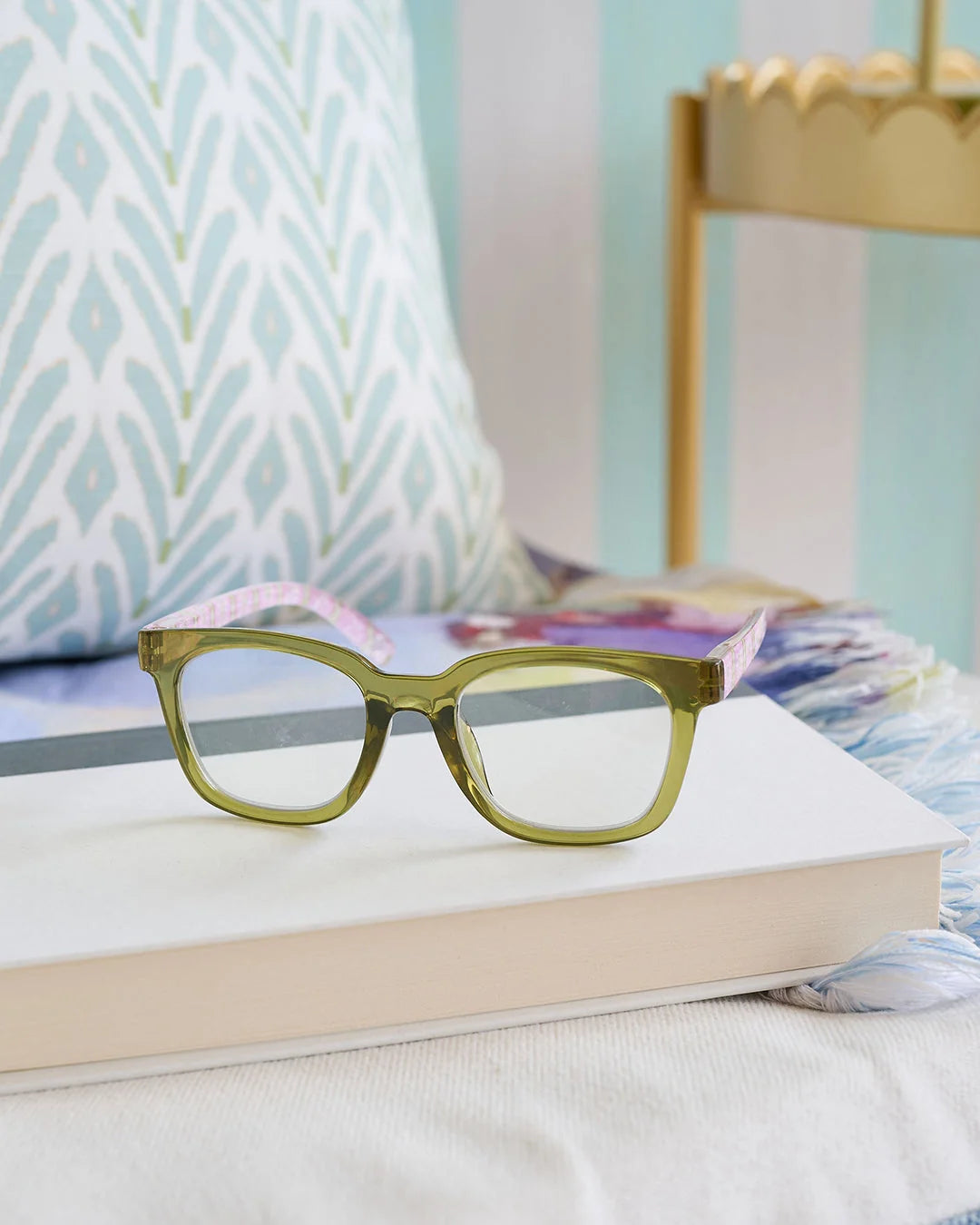 Peepers x Laura Park | To the Max | Green/Rosemary Stripe Pink