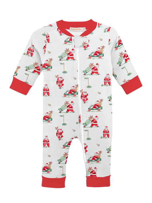 Printed Zipper Coverall | Santa's Golf