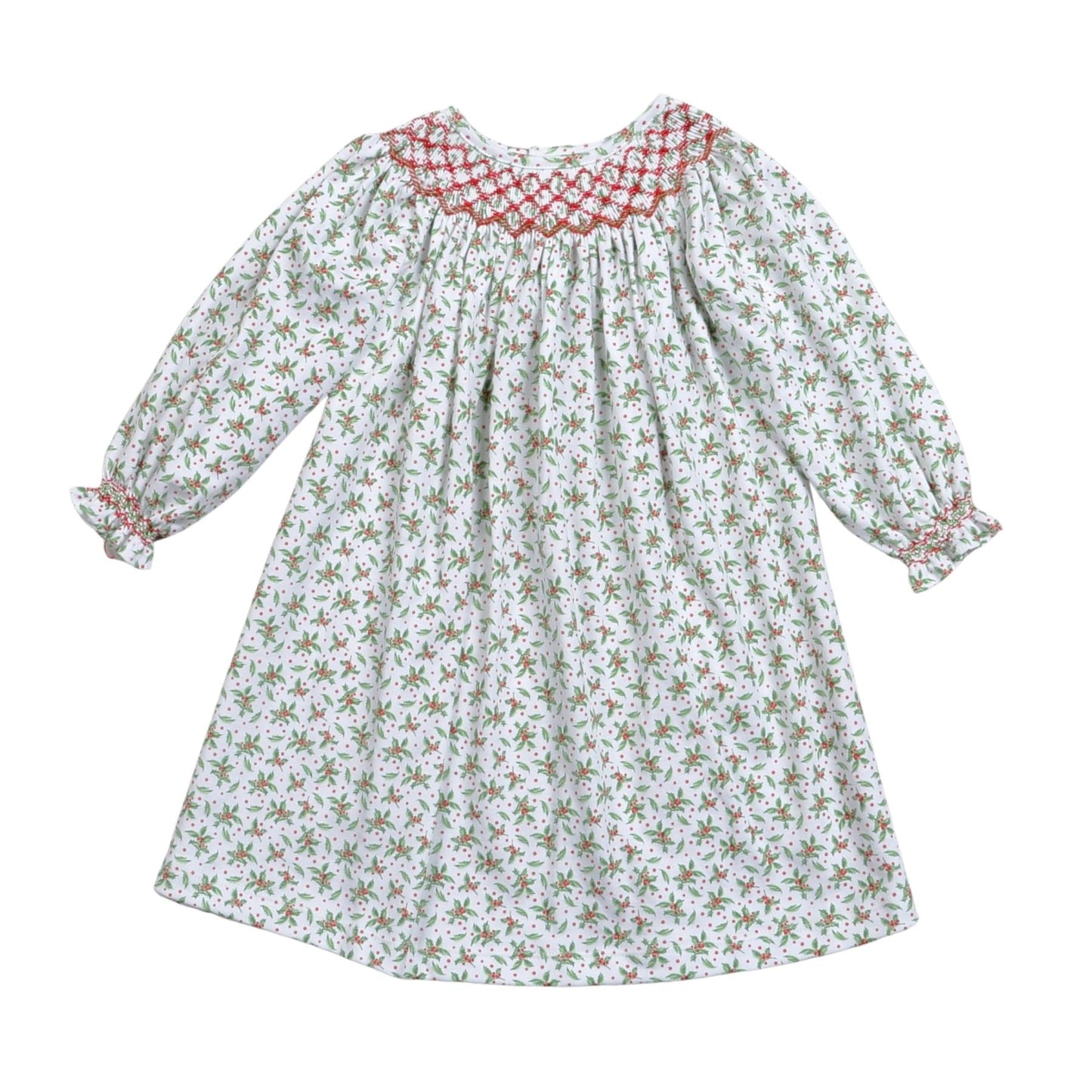 Christmas Garlands Smocked Bishop Dress