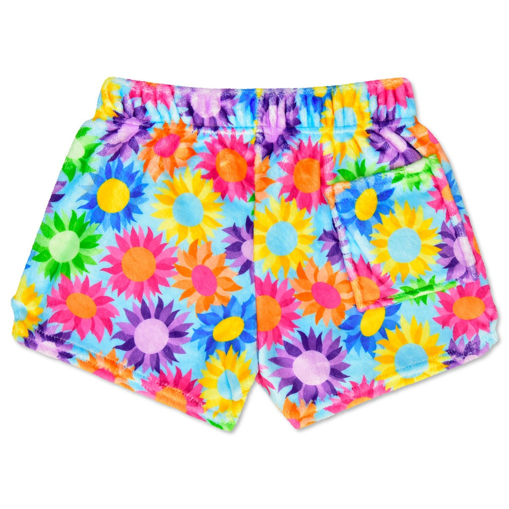 Plush Shorts | Colorful Sunflowers