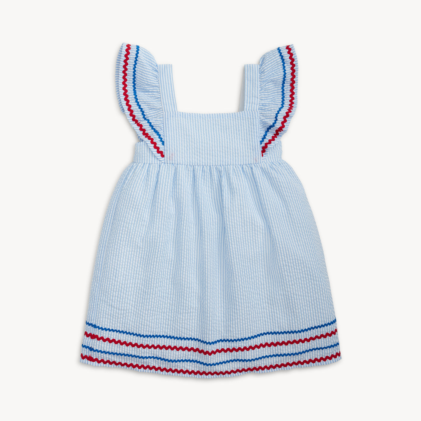 Magnetic Me Flutter Sleeve Dress | Seersucker Stripe