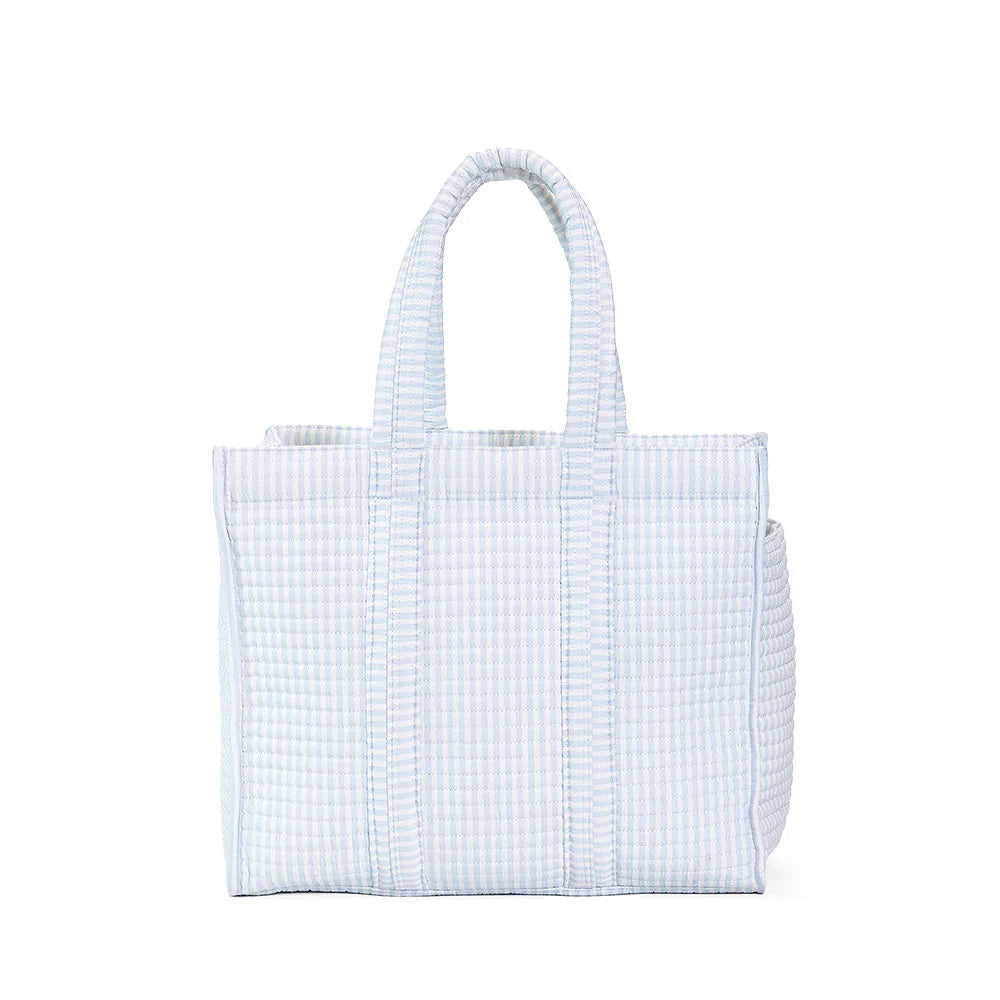 Quilted Go Go Tote | Pimlico Stripe Blue