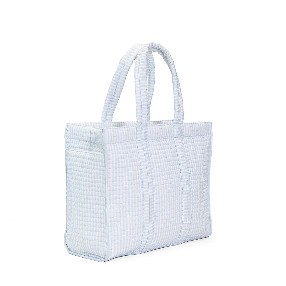 Quilted Go Go Tote | Pimlico Stripe Blue