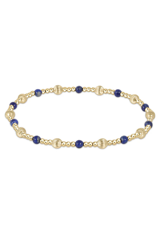 Dignity Sincerity Pattern 4mm Bead Bracelet | Lapis