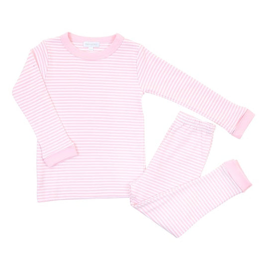 Striped Long Pajamas - Pink