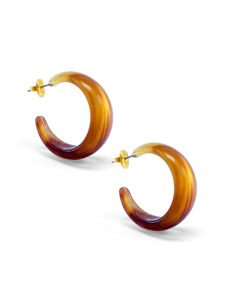 Tortoise Crescent Hoop Earring