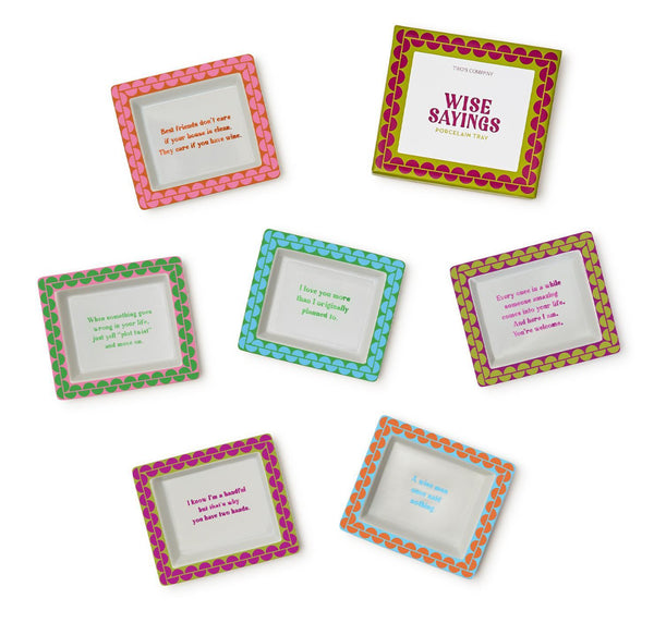 Sassy Wise Saying Porcelain Tray in Gift Box | Assorted Styles