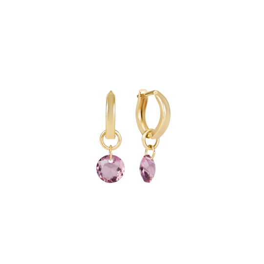 Huggie Gold 0.5" Hoop | Reflection Small Charm | 02