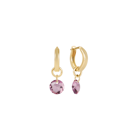 Huggie Gold 0.5" Hoop | Reflection Small Charm | 02