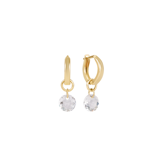 Huggie Gold 0.5" Hoop | Reflection Small Charm | 04