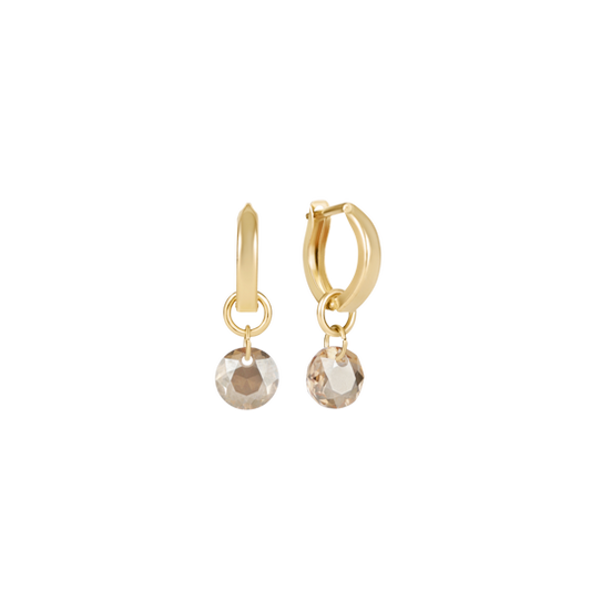 Huggie Gold 0.5" Hoop | Reflection Small Charm | 11