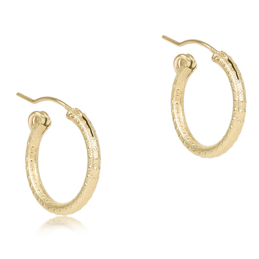 Round Gold 0.5" Hoop | Textured
