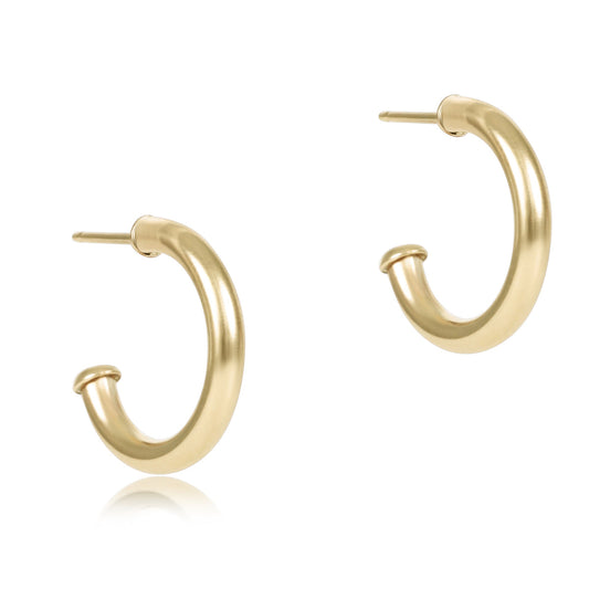 Round Gold 0.5" Post Hoop | 2mm Smooth