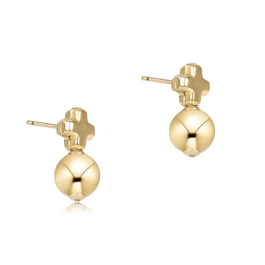 Signature Cross Small Gold Stud | Classic Gold
