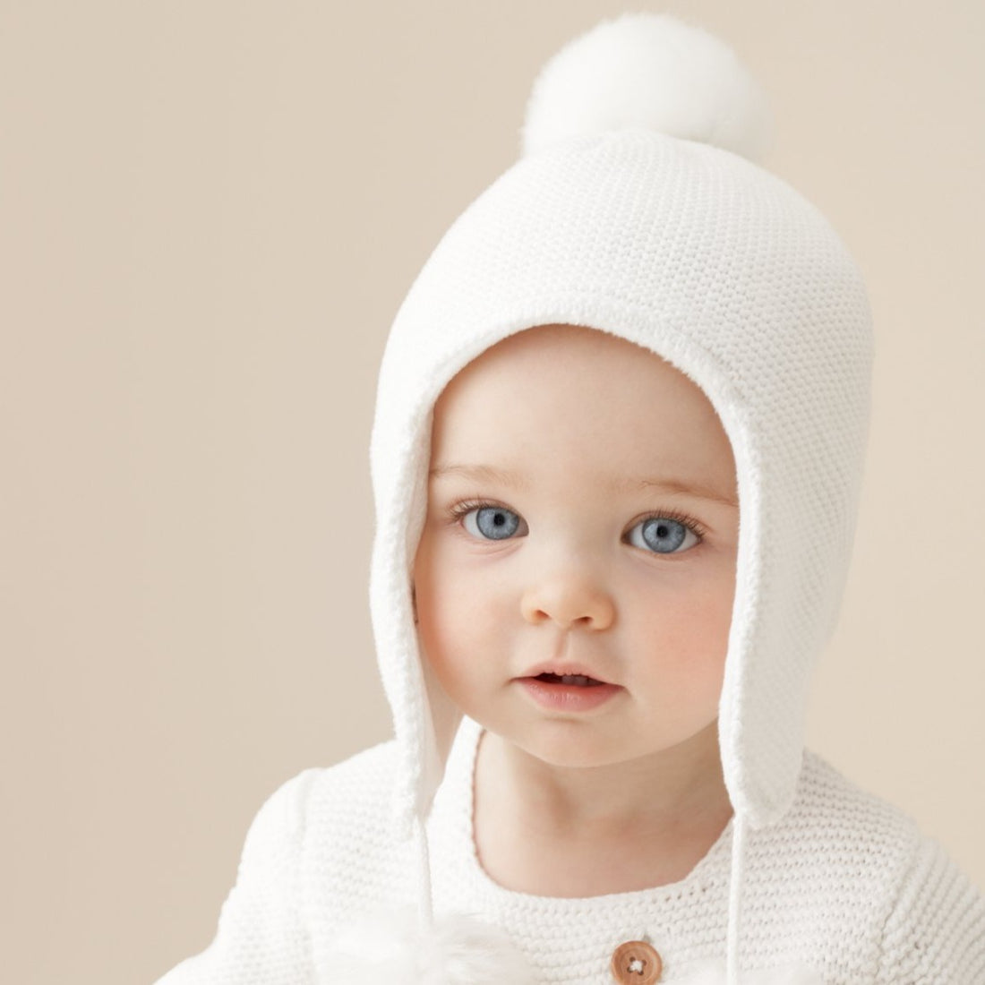 White Aviator Pom Hat | 3-9M