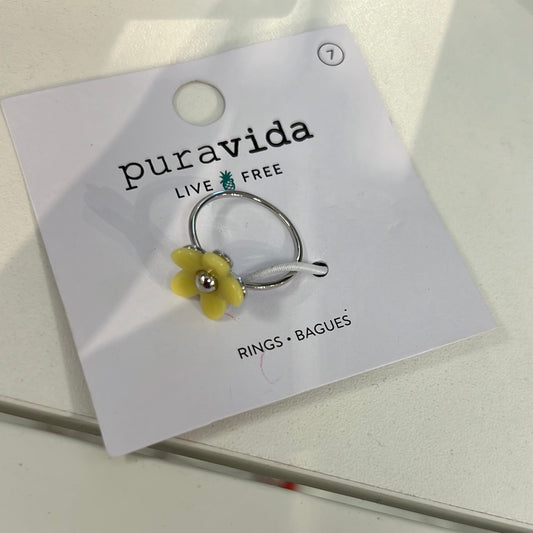 Ring, Solstice Enamel Flower - Size 7