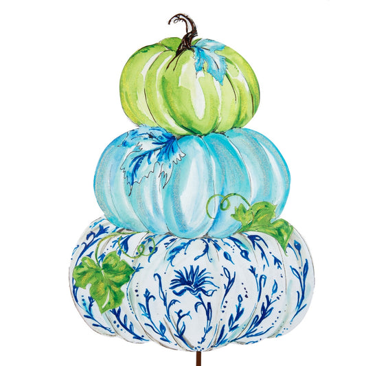 Metal Stake/Decor | Blue Pumpkin Stack