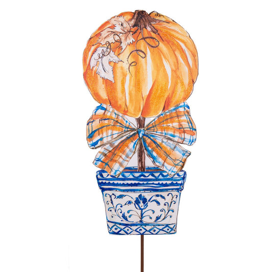 Metal Stake/Decor | Blue Pumpkin Topiary