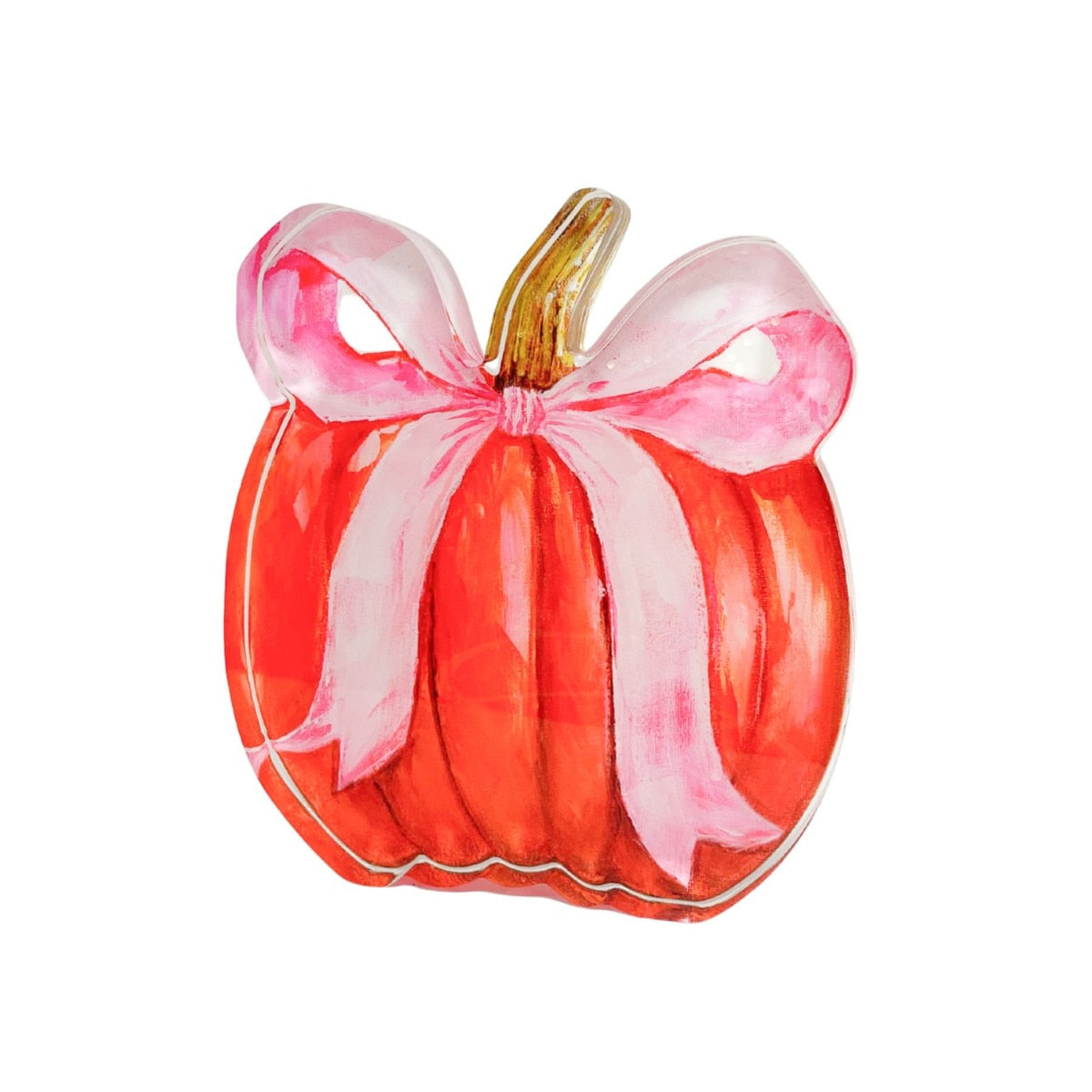 Gallery Acrylic Pink Ribbon Pumpkin