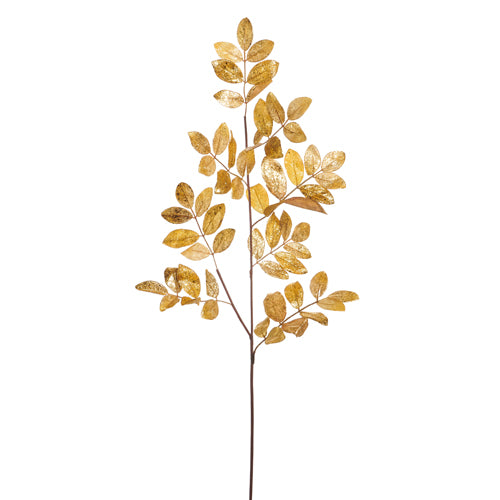 Gold Glitter Leaf Spray | 34"