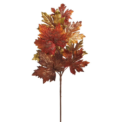 Glittered Maple Leaf Spray | 27"