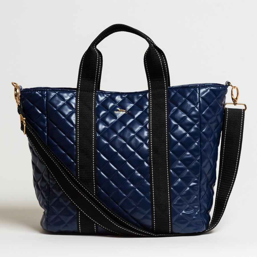 On the Clock | Tote Bag | Navy Quilted