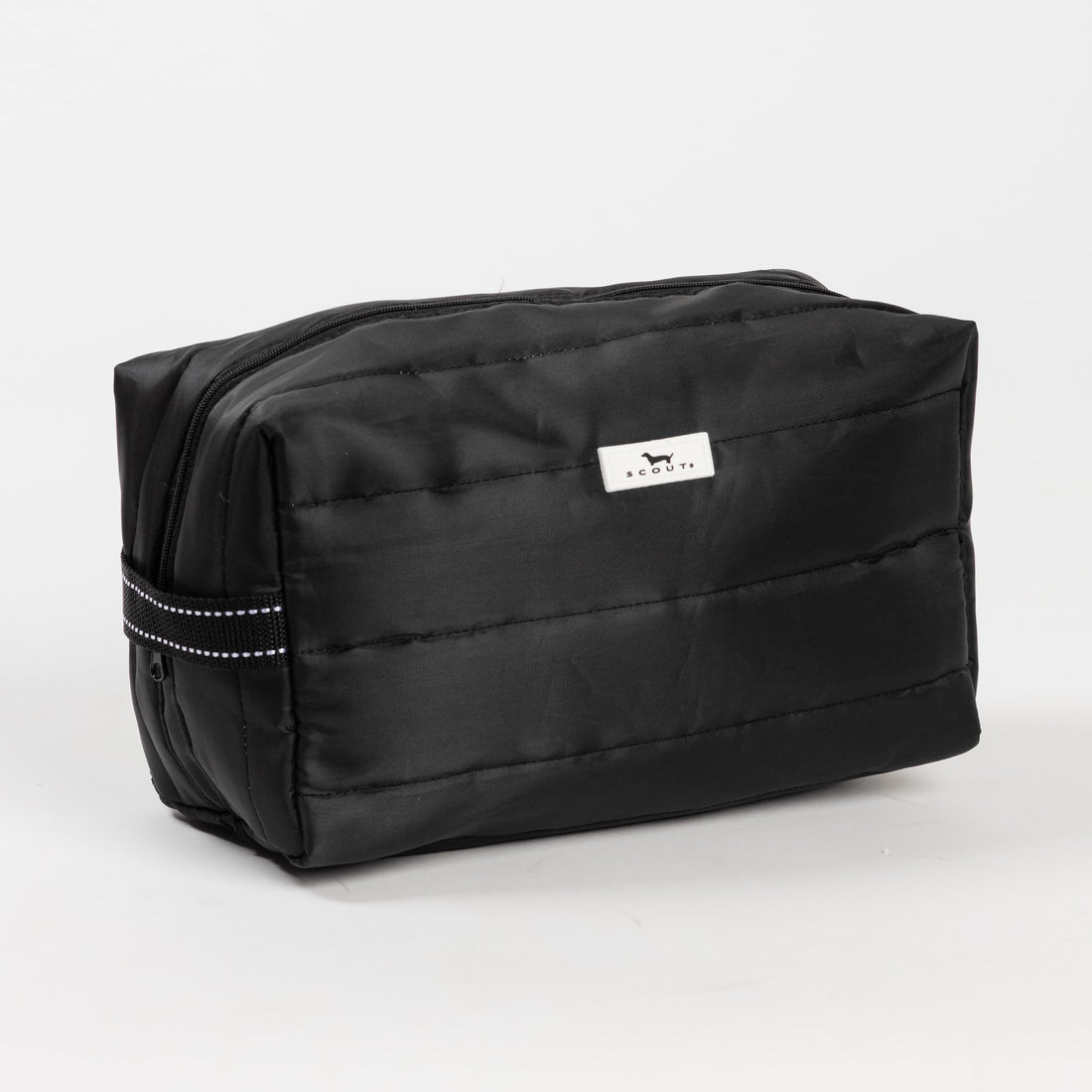 Dopp Till You Drop | Toiletry Bag | Black Puffer with Green Interior