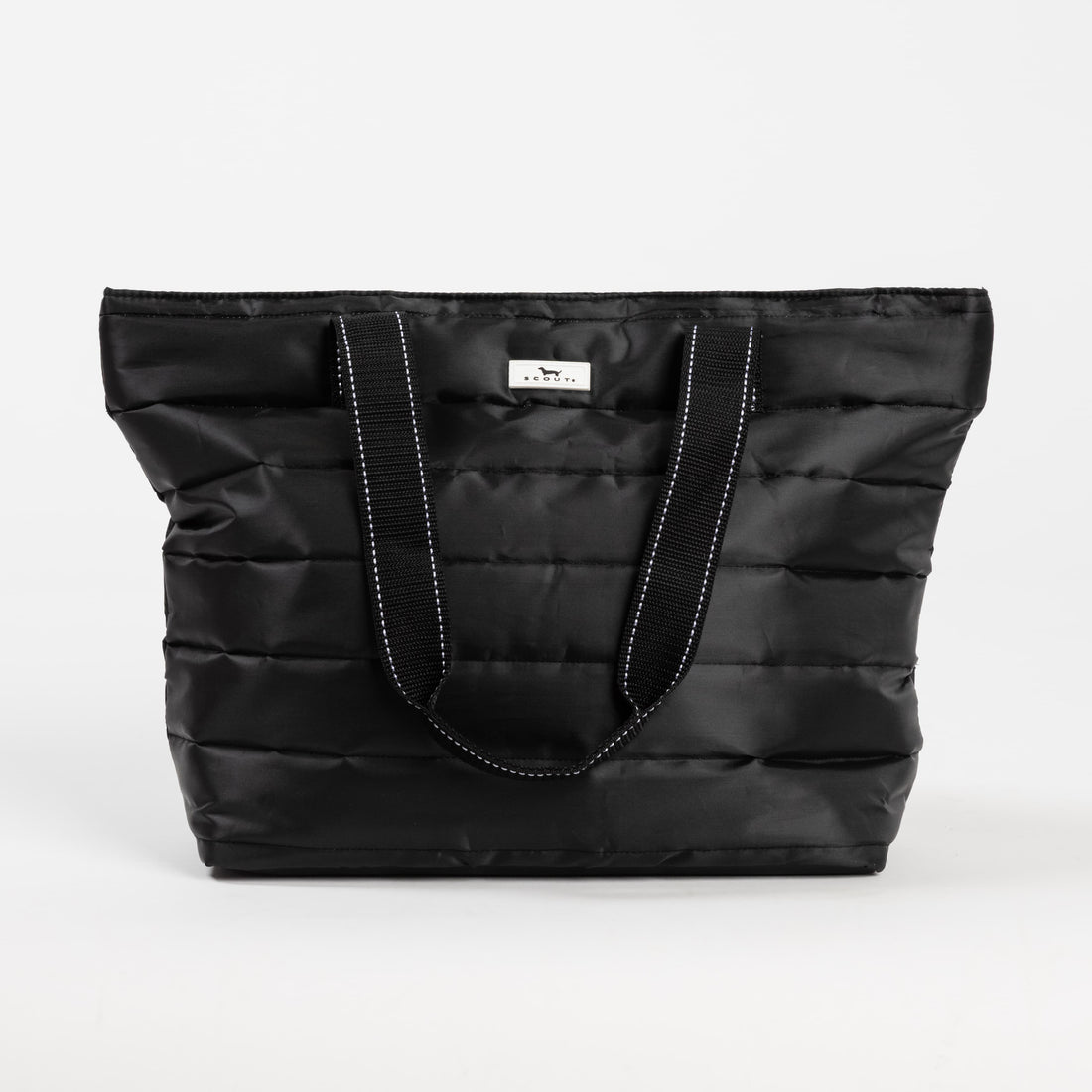 Layover Tote | Medium | Black Puffer with Green Interior