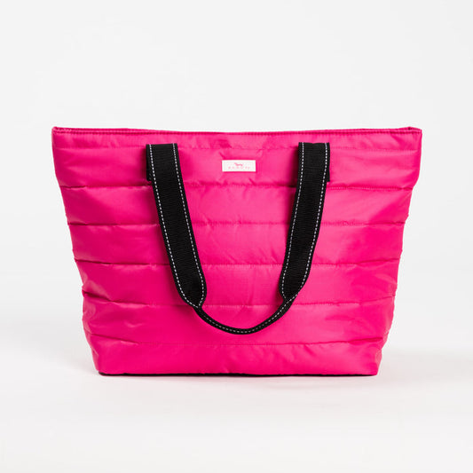Layover Tote | Medium | Pink Puffer with Orange Interior