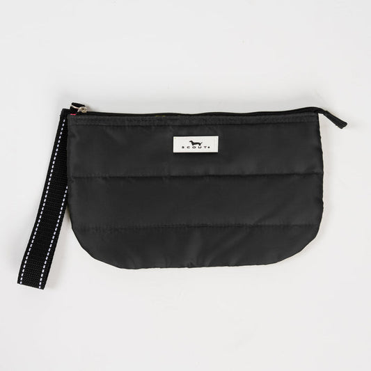 Roamy Wristlet | Black Puffer with Green Interior