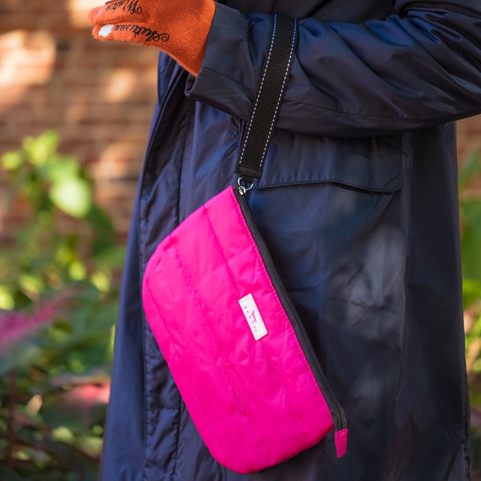 Roamy Wristlet | Pink Puffer with Orange Interior