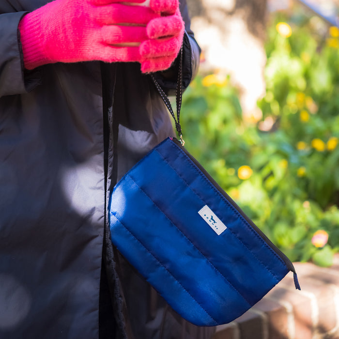 Roamy Wristlet | Navy Puffer with Pink Interior