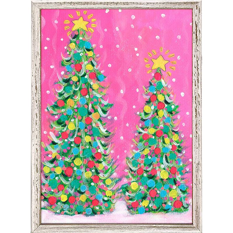 Holiday - Christmas Tree Pair, Mini Framed Canvas