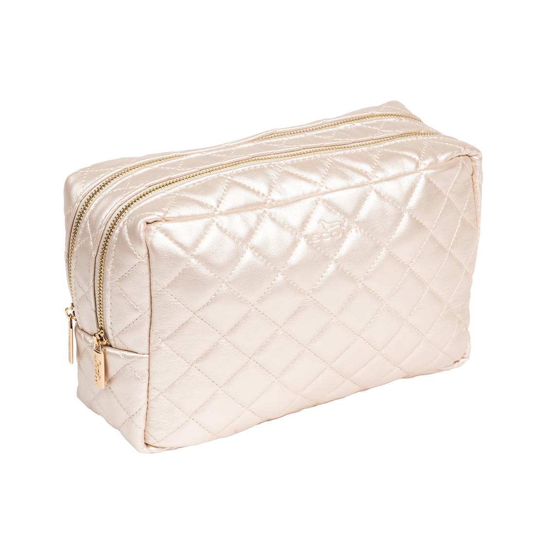 2-Way Toiletry Bag | Champagne Quilted