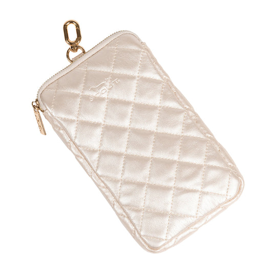Call Me Maybe Phone Pouch | Champagne Quilted