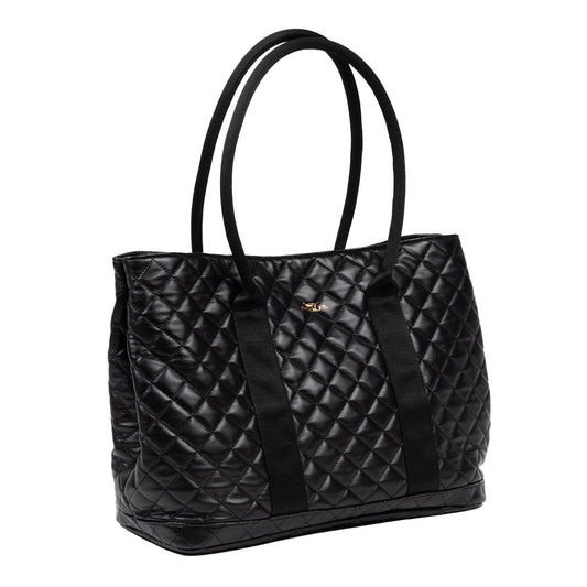 Miss Manors Tote | Black Quilted