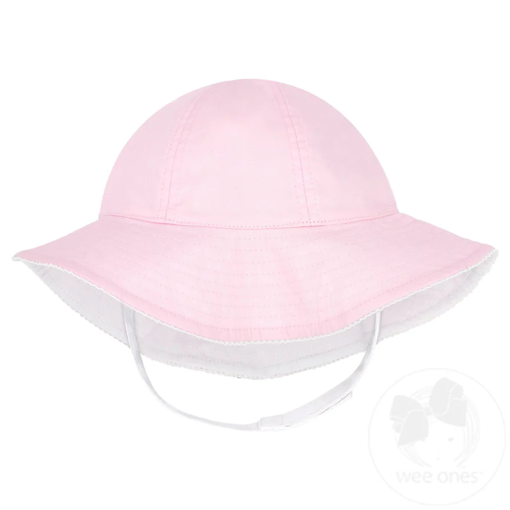 Reversible Girls Moonstitch Brim Hat | Pink