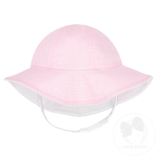 Reversible Girls Moonstitch Brim Hat | Pink