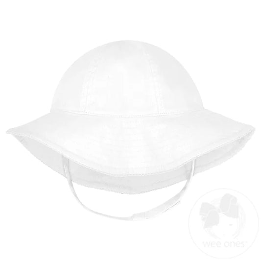 Reversible Girls Moonstitch Brim Hat | White