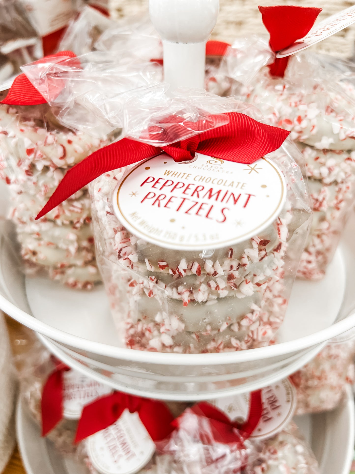 White Chocolate Peppermint Pretzels