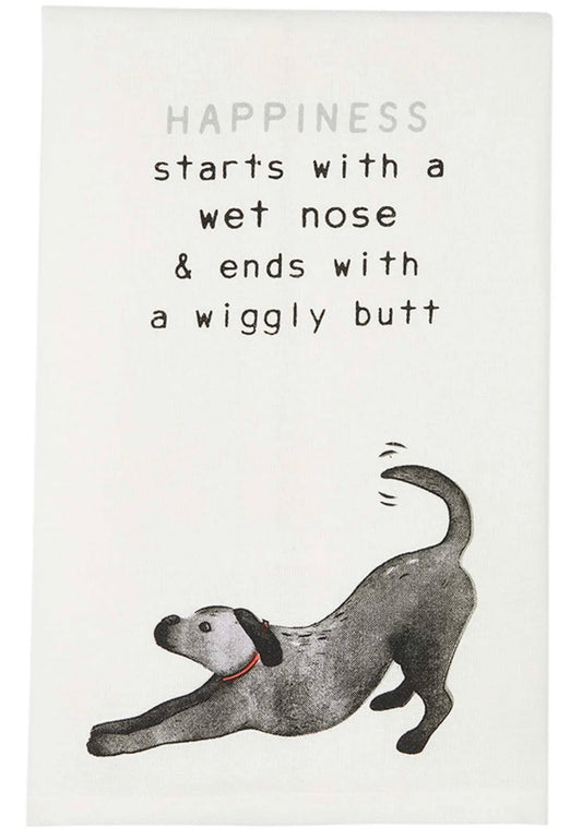Happiness Starts Dog Towel