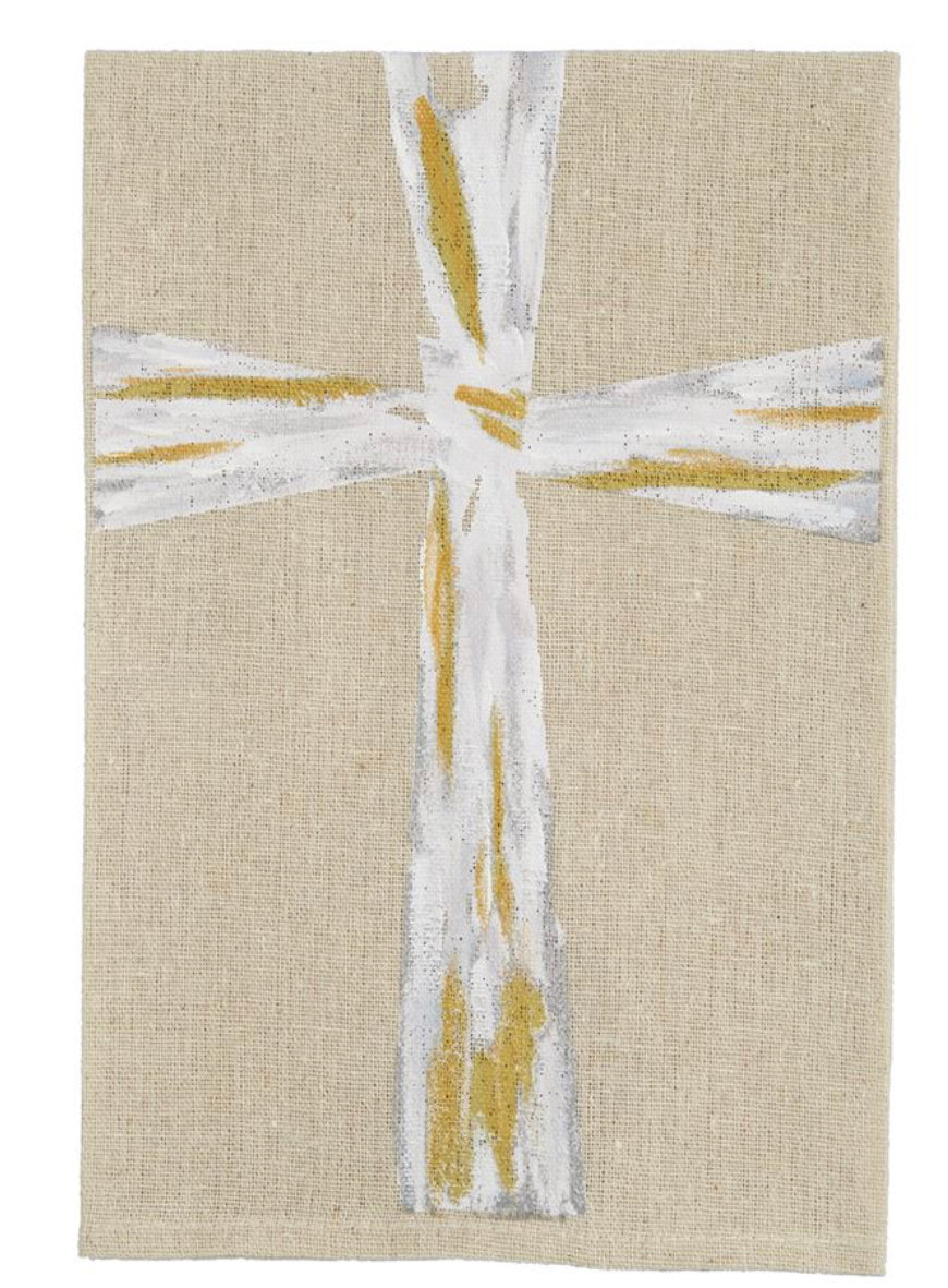 Cross Christmas Hand Painted Towel