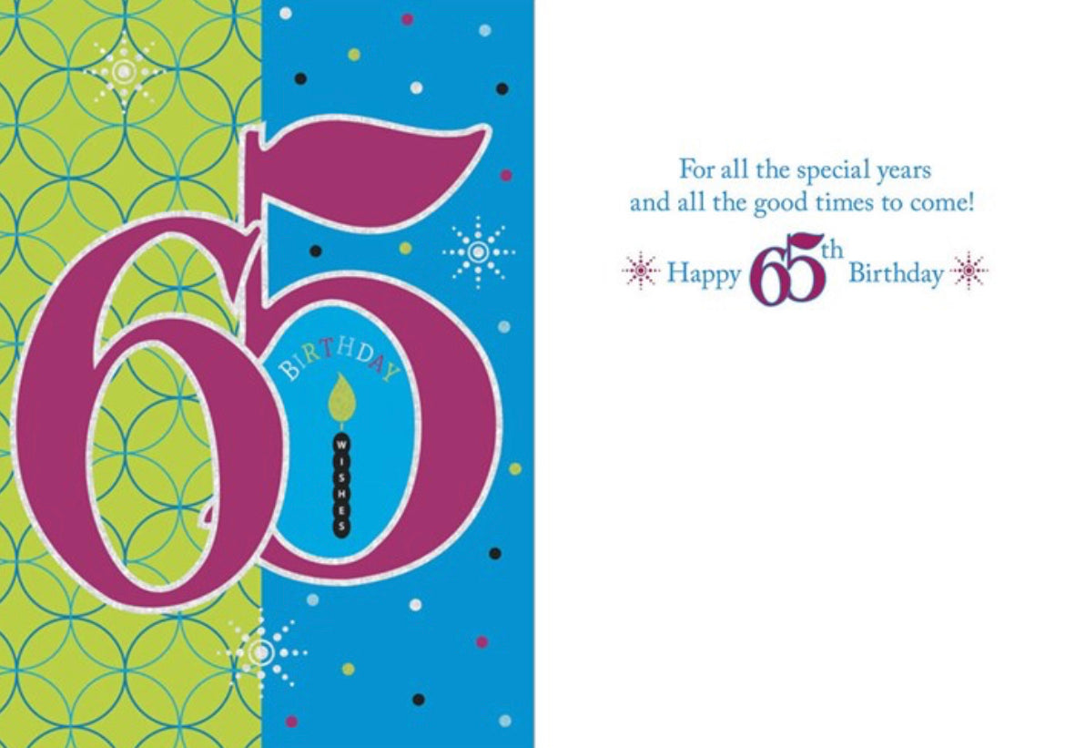 65 Birthday Card