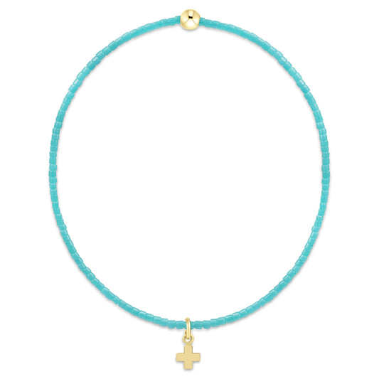 Hope Classic Turquoise Bracelet | Signature Cross Small Gold Charm