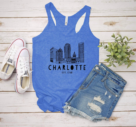 CLT Ladies Tank Top - Royal - Small