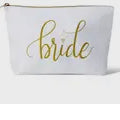 Diamond White/Gold Bride Makeup Bag